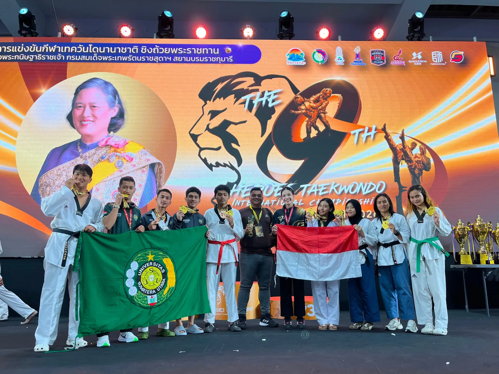Kontingen Taekwondo USU Bawa Pulang Emas dan Perunggu di Thailand